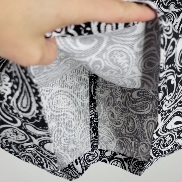 Talbots Women's Black & White Paisley Cotton Sleeveless Dress Pockets 6 Petite - Picture 4 of 11